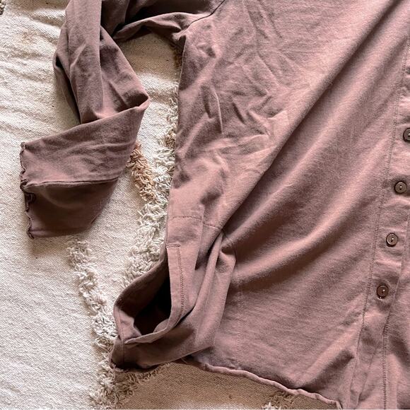 J. Jill Brown Heirloom wash Lightweight Shirt Cardigan Womens XL pockets neutral - Picture 4 of 6